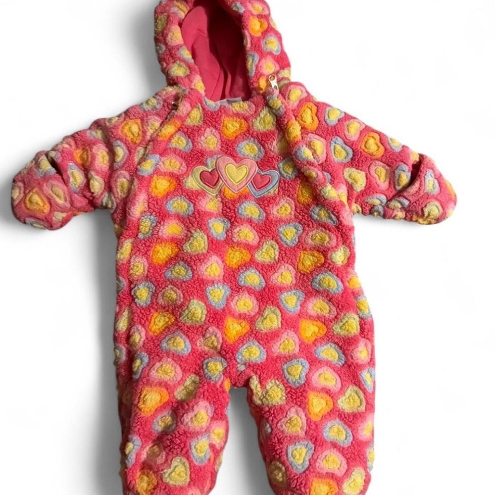 Bon Bebe Pink Heart Snowsuit